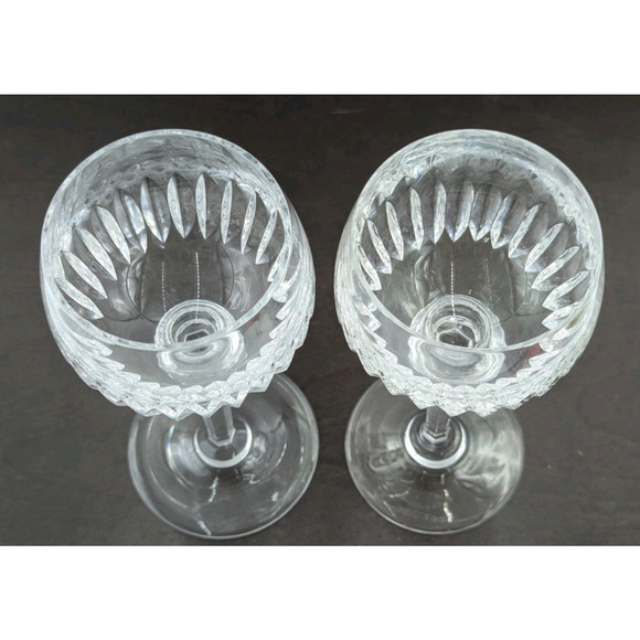 Maribor Hock Wine Crystal Glass Set of 2 Goblets by Royal Gallery 8” - Picture 3 of 8